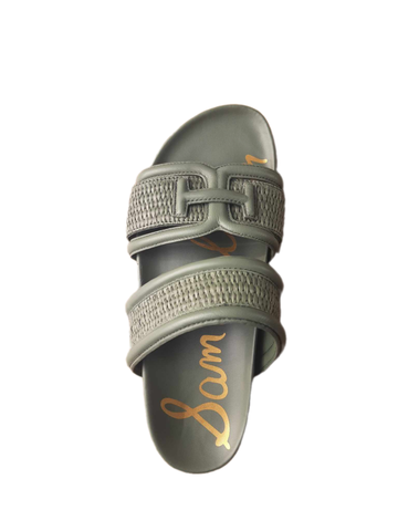 Sandal nữ Sam Edelman Women's Rowan Slide Sandal Light Natural màu xanh - Giày xuất Mỹ