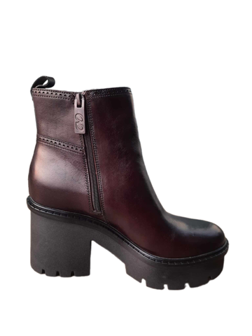 Boot cao cổ nữ da thật, chống nước Naturalizer Women Darry Bootie Water Repellent Ankle Boot Dark Brown Leather - Giày nữ xuất khẩu Âu, Mỹ