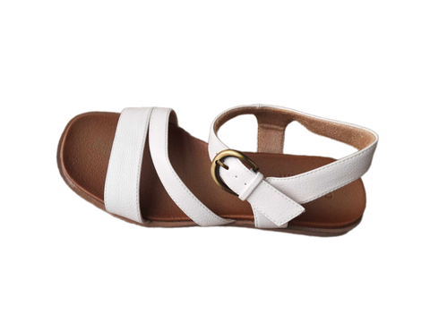 Dép Sandal Nữ SOUL Naturalizer Womens Jayvee Strappy Flat Sandal màu trắng - Giày nữ xuất khẩu Âu, Mỹ
