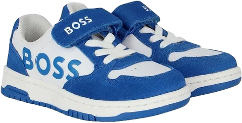 Giày Trẻ Em Hugo Boss Baby - Boy Mini Me Suede Sneakers, Blue | Hàng Xuất Dư Chính Hãng