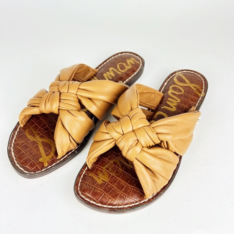 Dép da Slip on nữ Sam Edelman Garson Womens Brown - Giày xuất khẩu Âu, Mỹ