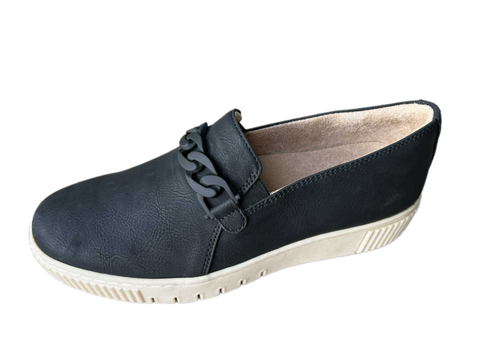 Giày nữ VNXK Naturalizer Women's Daphne Platform Slip On Sneaker Black Leather - Giày nữ xuất Mỹ, Âu