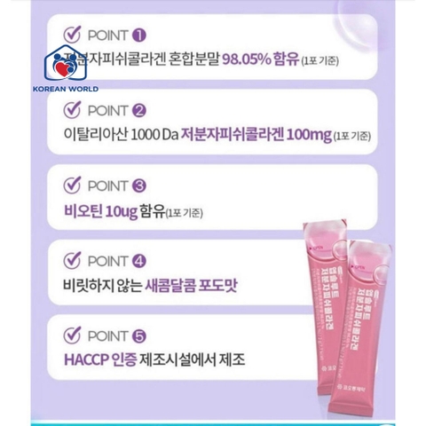 Bột Collagen Cá Phân Tử Thấp Nutrapharm Hàn Quốc, hộp 30 gói