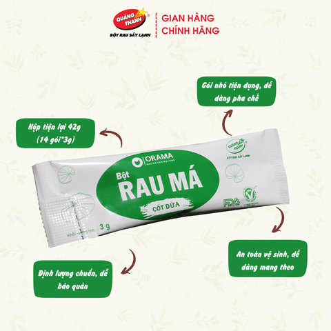 Hộp bột Rau má cốt dừa (3g x 14 gói/hộp)