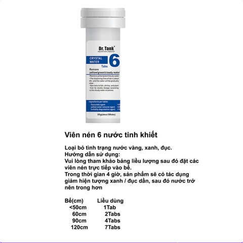 Dr.Tank Crystal Water (Hộp số 6) làm trong nước hồ cá
