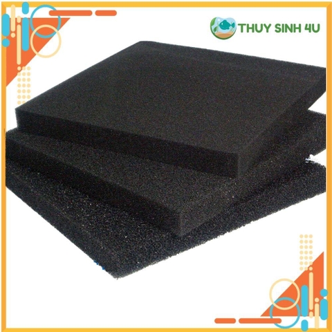 Bông lọc mút đen bể cá mịn 50x50x4cm siêu bền (tái sử dụng nhiều lần)