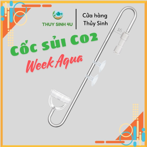 Cốc sủi CO2 Week Aqua (Inox) cao cấp cho hệ thống CO2 thuỷ sinh