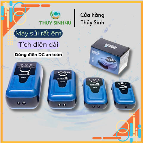 Máy sủi Oxy tích điện bể cá Sunsun YQB cao cấp siêu êm