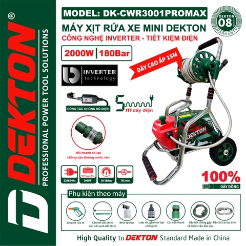 Máy xịt rửa xe mini DEKTON DK-CWR3001PROMAX