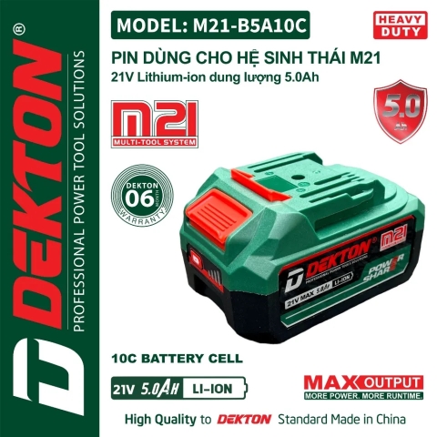 Pin 21V 5.0Ah DEKTON M21-B5A10C