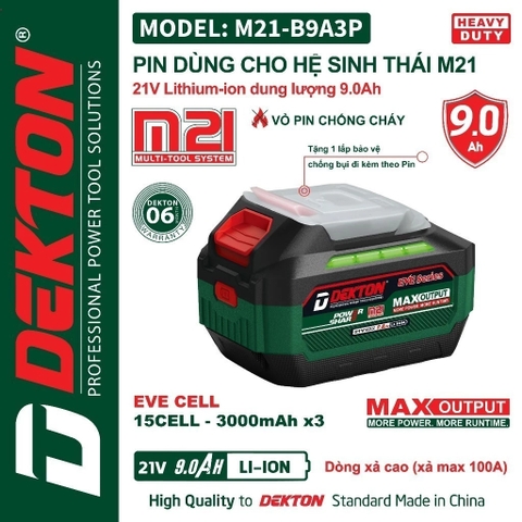 Pin 21V 9.0Ah DEKTON M21-B9A3P