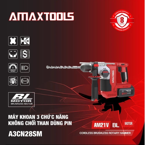 Máy khoan sử dụng pin AMAXTOOLS A3CN28SM (chưa có pin sạc)