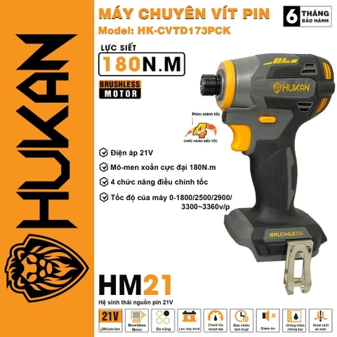 Máy chuyên vít sử dụng pin HUKAN HK-CVTD173MCL (chưa có pin sạc)