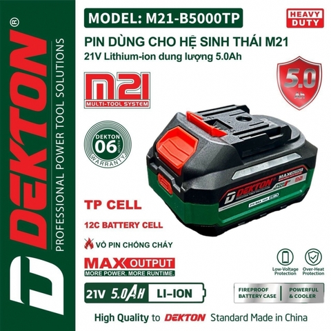 Pin 21V 5.0Ah DEKTON M21-B5000TP