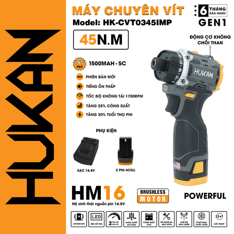 Máy chuyên vít trượt HUKAN HK-CTV0345IMP