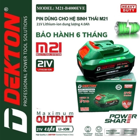 Pin 21V 4.0Ah DEKTON M21-B4000EVE