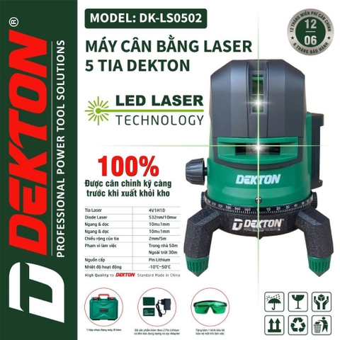 Máy laser 5 tia xanh DEKTON DK-LS0502