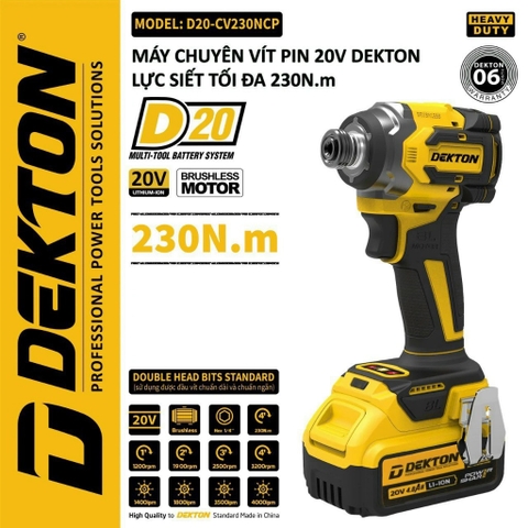 Máy vặn vít trượt DEKTON D20-CV230NCP (chưa có pin và sạc)