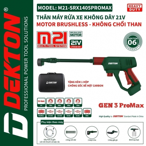 Máy xịt rửa xe dùng pin DEKTON M21-SRX1405PROMAX (Chưa có pin và sạc)