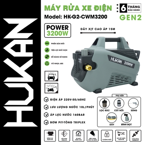 Máy rửa xe dùng điện HUKAN HK-G2-CWM3200