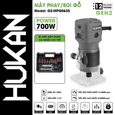 Máy phay – soi gỗ dùng điện HUKAN GEN2 G2-MPG0635