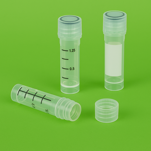 Ống cryovial 2ml, có ron, vạch chia 1.25ml – TYB110 – 500 cái/túi, 10.000 cái/thùng, xuất xứ: Trung Quốc