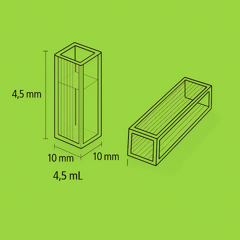 Cuvette nhựa PS, dung tích 4.5ml TYF107. Quy cách: 100 cái/ hộp, 1.000 cái/thùng, xuất xứ: Trung Quốc