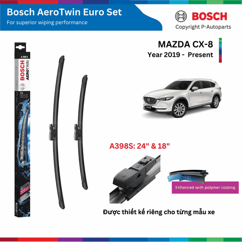 Bộ gạt mưa BOSCH AeroTwin Euro Set A398S 24