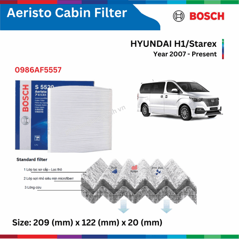 Lọc gió điều BOSCH Aeristo, HYUNDAI H1 Starex đời xe 2007 đến nay