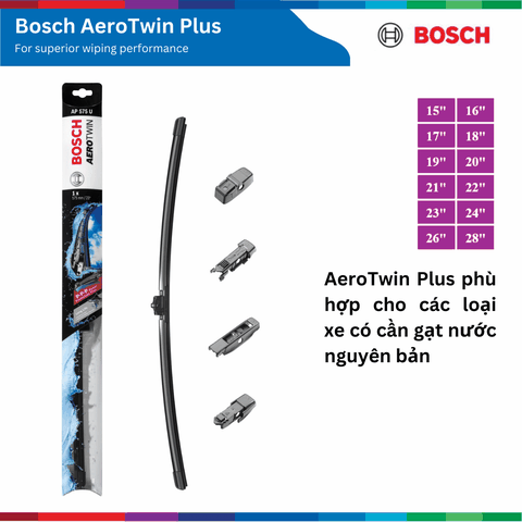 [Sỉ lẻ] Gạt mưa BOSCH AeroTwin Plus, size từ 15