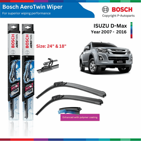 Bộ gạt mưa BOSCH AeroTwin, ISUZU D-Max DMax đời xe 2007 đến nay