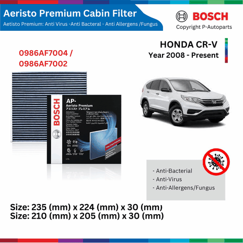 Lọc gió điều hòa BOSCH Aeristo Premium, HONDA CRV đời xe 2005 đến nay, lọc bụi mịn PM2.5