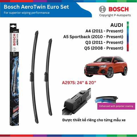 Bộ gạt mưa BOSCH AeroTwin Euro Set A297S 24