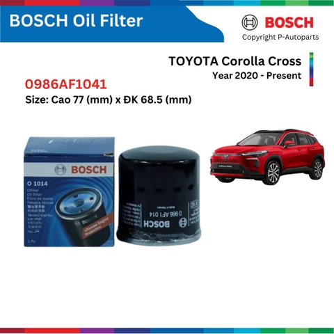 Lọc dầu động cơ BOSCH Oil Filter 0986AF1041 xe TOYOTA Corolla Cross đời 2020 đến nay