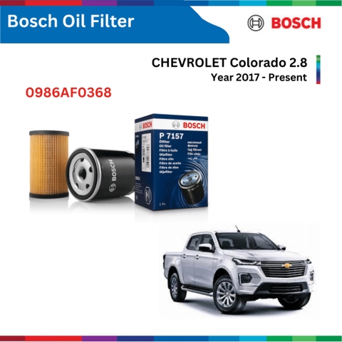 Lọc dầu động cơ BOSCH Oil Filter 0986AF0368, CHEVROLET Colorado 2.8 đời xe 2017 đến nay