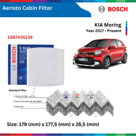Lọc gió điều hòa BOSCH Aeristo 1987435134, KIA Morning đời xe 2018 đến nay