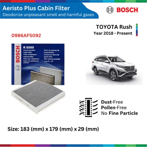 Lọc gió điều hòa BOSCH Aeristo Premium, TOYOTA Rush đời xe 2018 đến nay, lọc bụi mịn PM2.5