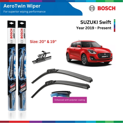 Bộ gạt mưa BOSCH AeroTwin, SUZUKI Swift đời xe 2010 đến nay, gạt nước Swift, phụ tùng Bosch