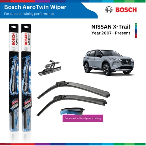 Bộ gạt mưa BOSCH AeroTwin, NISSAN X-Trail, Xtrail đời xe 2007 đến nay