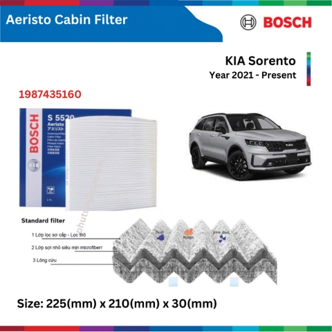 Lọc gió điều hòa BOSCH Aeristo xe KIA Sorento đời xe 2009 đến nay