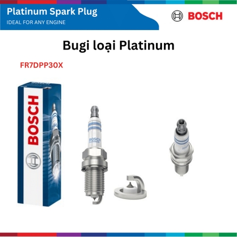 Bugi BOSCH Platinum giắc 16 thân ngắn FR7DPP30X, giắc 16 Chân ngắn bạch kim