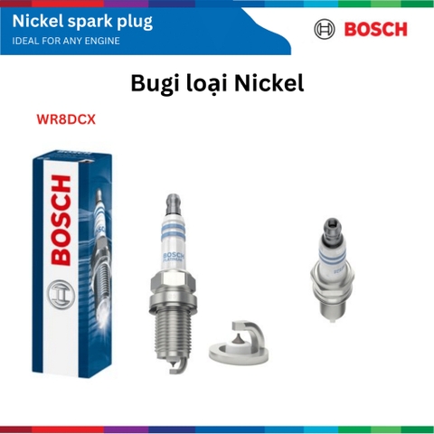 Bugi Nickel BOSCH cực đồng giắc 21 thân ngắn WR8DCX, phù hợp xe CHEVROLET, HYUNDAI, HONDA, TOYOTA