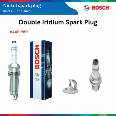 Bugi đánh lửa kép BOSCH Double Iridium VA6SIP80, phù hợp dòng xe MERCEDES - Benz GLC