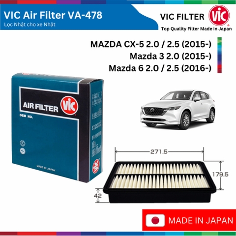 Lọc gió động cơ VIC Air Filter, MAZDA CX-5 CX5 Mazda3 Mazda6 đời xe 2015 đến nay