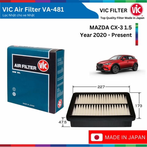 Lọc gió động cơ VIC Air Filter, MAZDA CX-3 CX3 đời xe 2020 đến nay