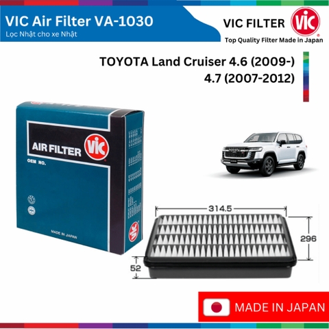 Lọc gió động cơ VIC Air Filter, TOYOTA Land Cruiser 4.6 4.7 đời xe 2007 đến nay