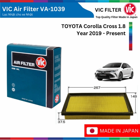 Lọc gió động cơ VIC Air Filter, TOYOTA Corolla Cross 1.8 đời xe 2019 đến nay