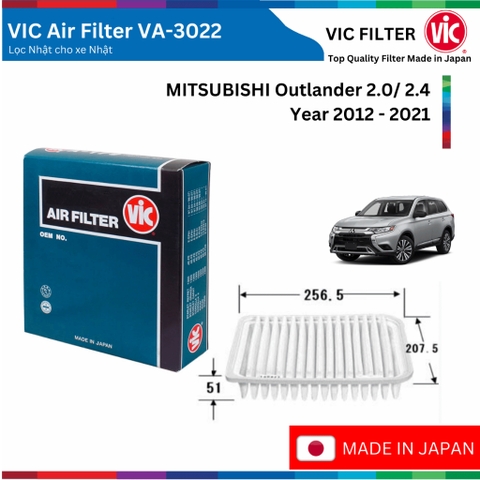 Lọc gió động cơ VIC Air Filter, MITSUBISHI Outlander 2.0/ 2.4 đời xe 2012 đến 2021