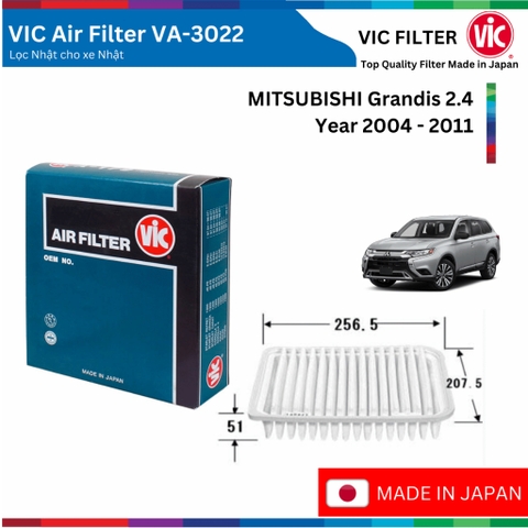 Lọc gió động cơ VIC Air Filter, MITSUBISHI Grandis 2.4 đời xe 2004 đến 2011