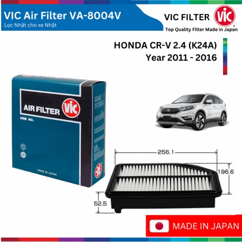 Lọc gió động cơ VIC Air Filter, HONDA CR-V 2.4 (K24A) đời xe 2011 đến 2016